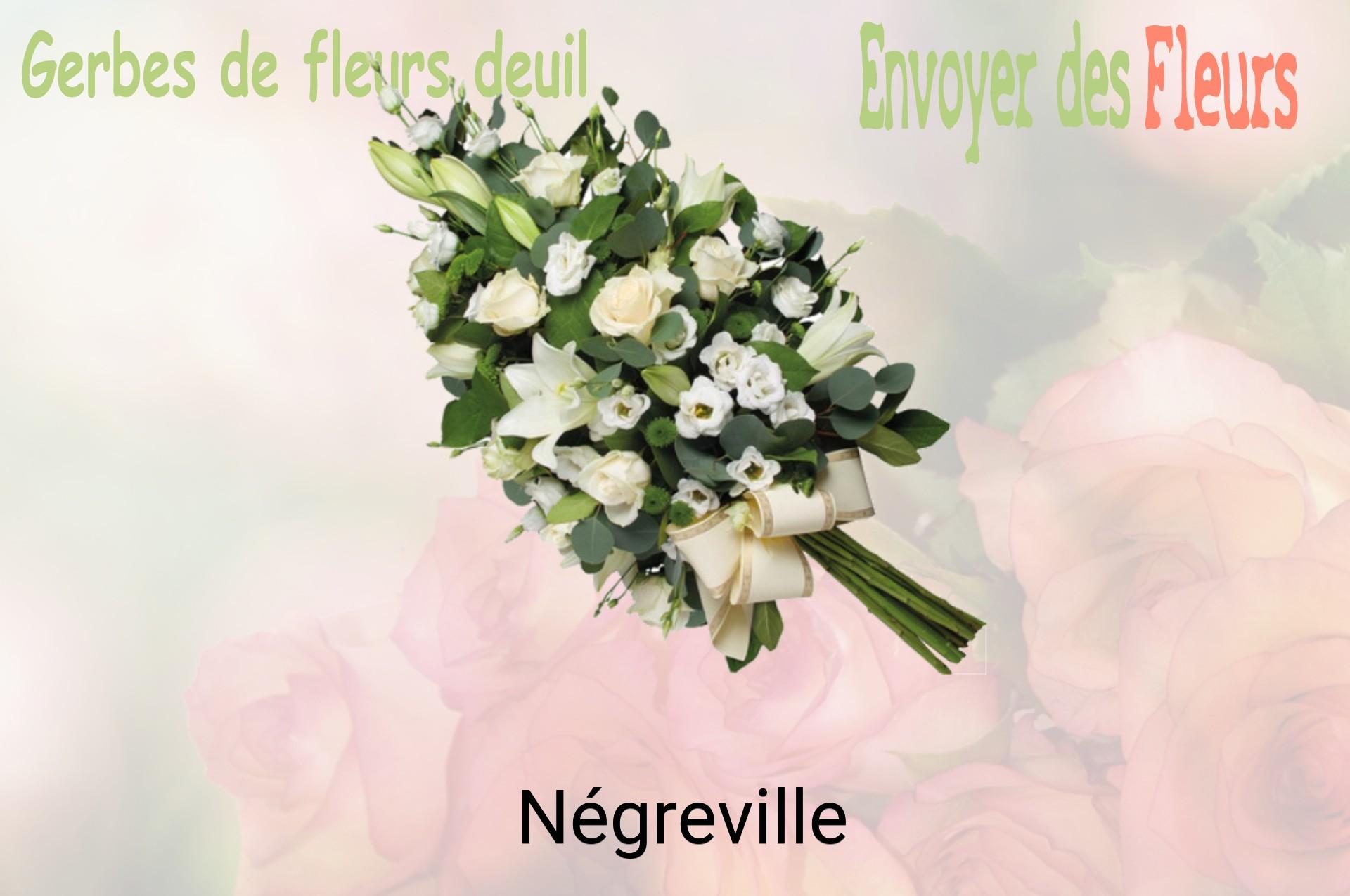 Gerbe de fleurs de deuil livrée à Négreville